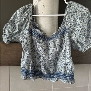 Floral Blue Women's Top